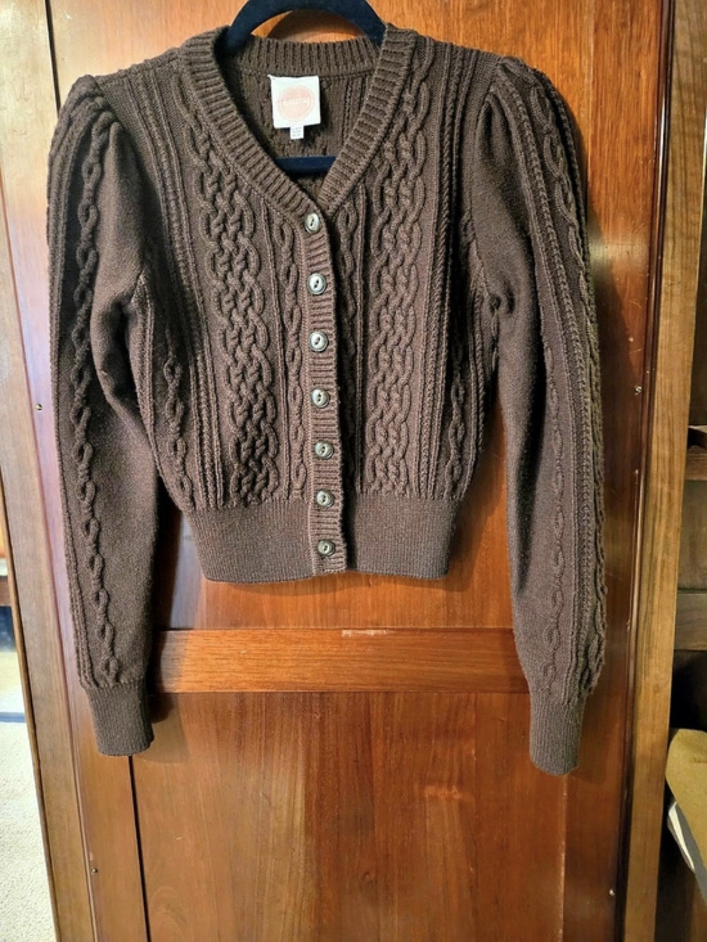 Emmy Design Ice Skater Cardigan Dark Brown S